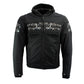 Milwaukee Leather Men's Vengeance Black Armored Textile Motorcycle Jacket with Skull Embroidery - MPM17019