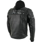 Milwaukee Leather Men's Futile CE Armored Leather Motorcycle Jacket w/ Hoodie Liner, Reflective Skull - LKM17016