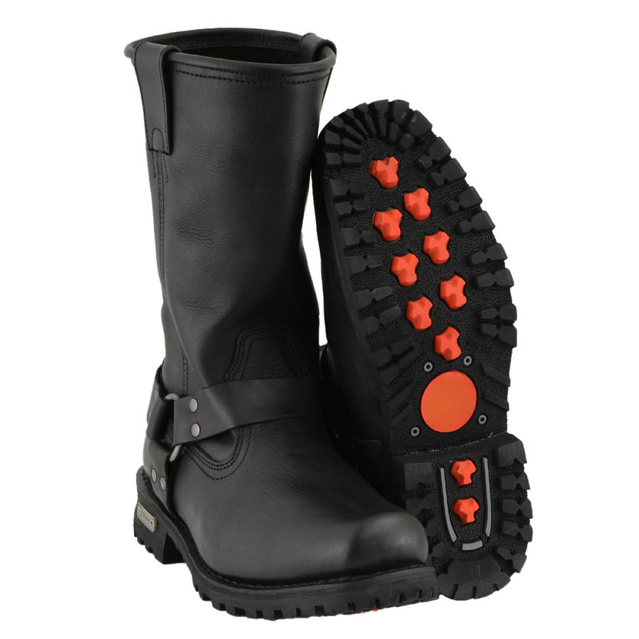 Milwaukee Leather Men's Dark Rider Black 2.2mm Harness Motorcycle Boots, MBM9022