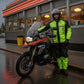Milwaukee Leather MPM9510 Men's Black and Neon Green Motorcycle Water Resistant Rain Suit w/ Hi-Vis Reflective Tape