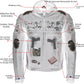 Milwaukee Leather Men's Futile CE Armored Leather Motorcycle Jacket w/ Hoodie Liner, Reflective Skull - LKM17016