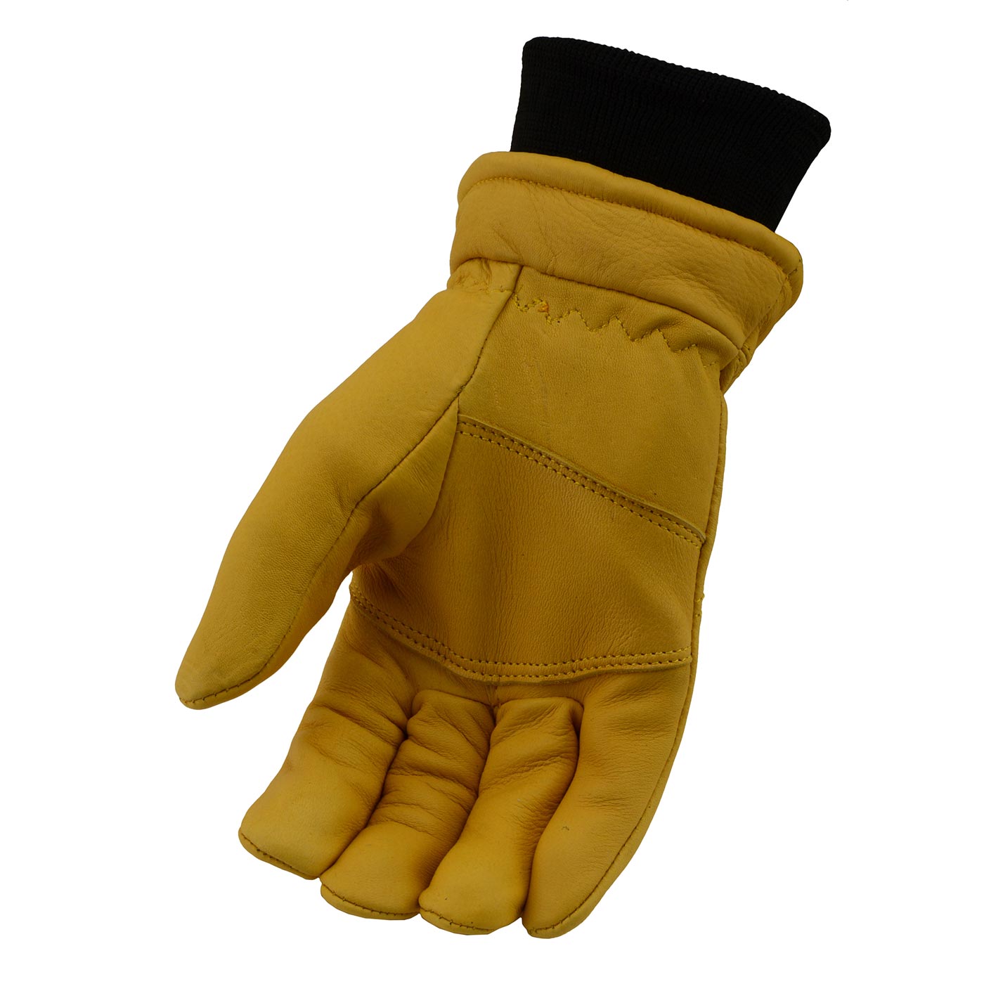 Milwaukee Leather Men's Deerskin Leather Gloves - Yellow, Soft Lined, Elastic Wrist - MG7541