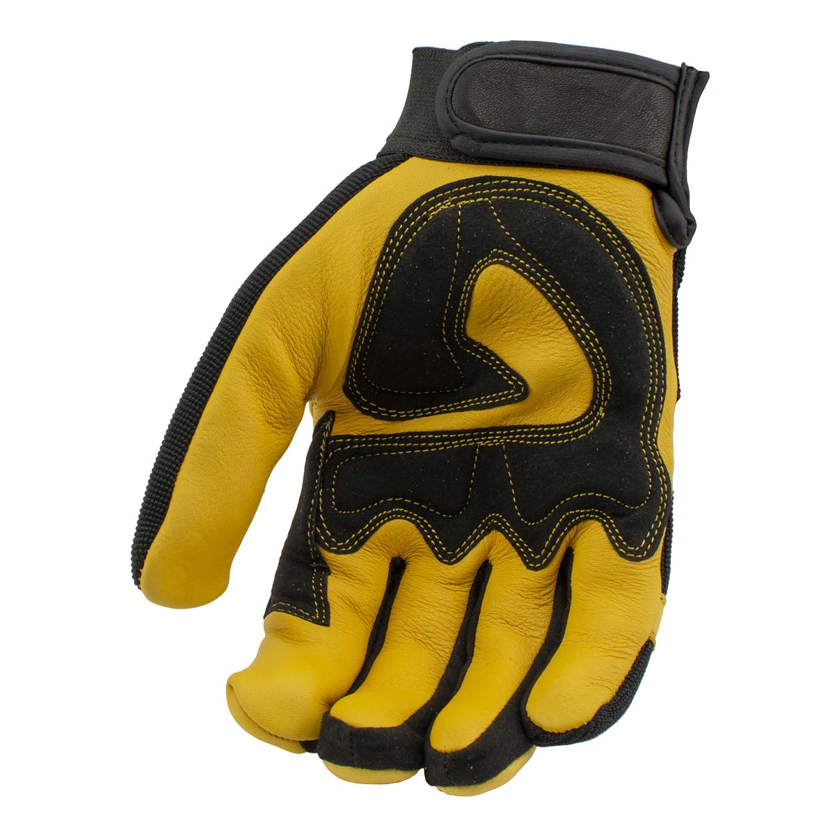 Milwaukee Leather Men's Yellow and Black Full Grain Deerskin Gloves - MG7543