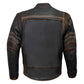 Milwaukee Leather Men's Matte Black Street CE Armored Motorcycle Vented Jacket - Reflective - LKM17012
