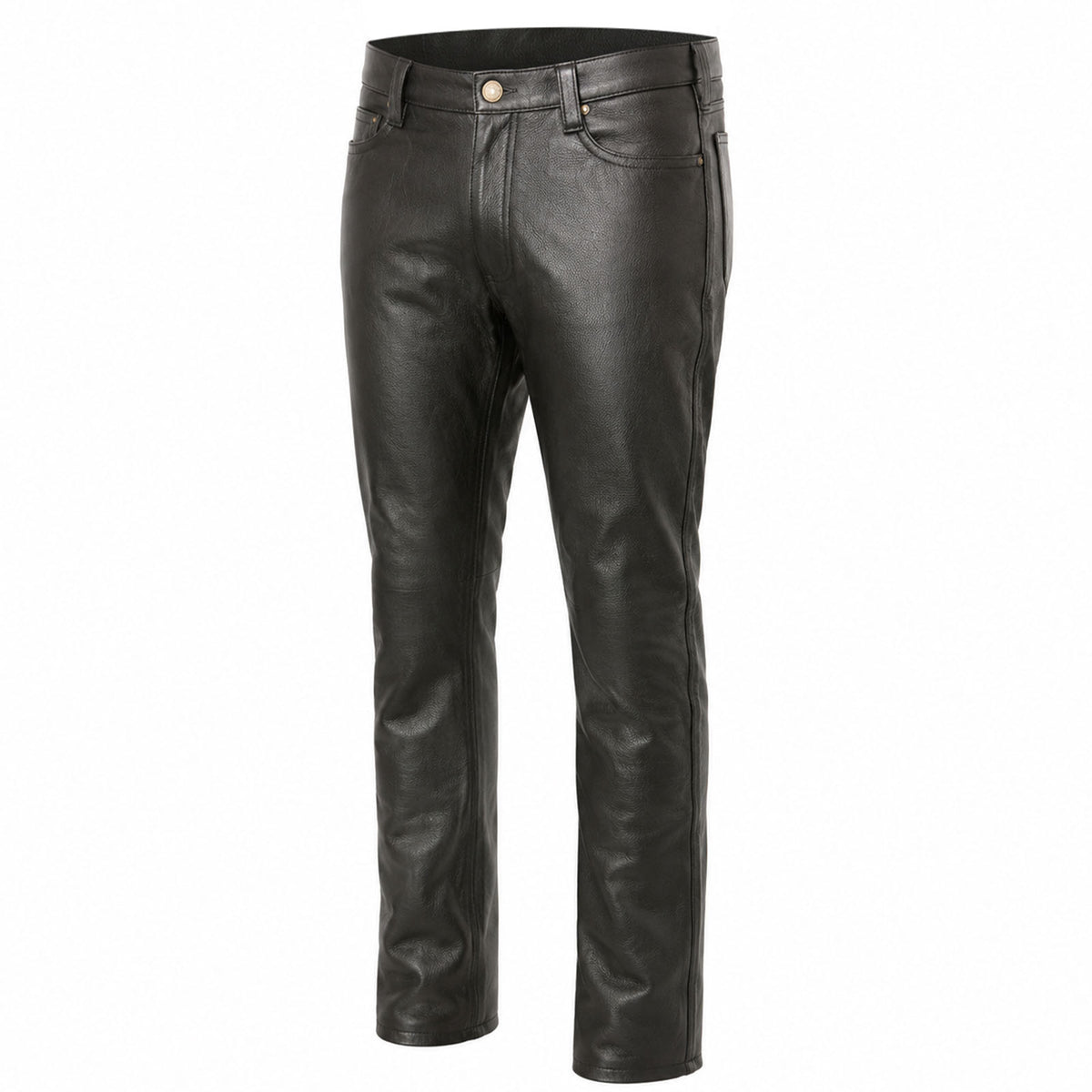 Milwaukee Leather LKM5718 Men's Classic Black Loose Fitted Motorcycle Casual Leather Biker Pants