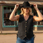 Milwaukee Leather MDL4020 Women's Classic Black ‘6 Pocket’ Side Lace Denim Vest