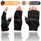 Milwaukee Leather MG7504 Men's Black Perforated Mesh Gel Palm Fingerless Motorcycle Hand Gloves W/ ‘Reflective Piping’