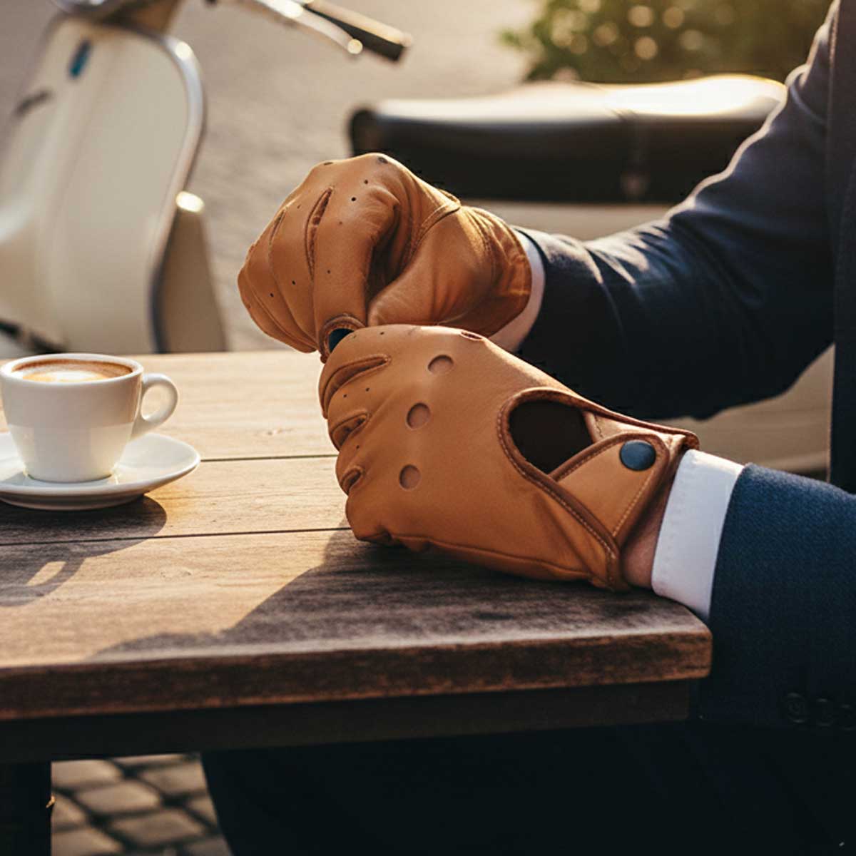 Milwaukee Leather MG7508 Men's Saddle Perforated Full-Finger Motorcycle Riding Gloves with Breathable Open Knuckle