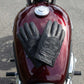 Milwaukee Leather Men's Black Leather ‘Reflective Skull’ Motorcycle Hand Gloves W/Gel Padded Palm MG7570