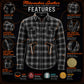 Milwaukee Leather Men’s Titans Green and Black Plaid Hooded Riding Shirt w/ CE Armor & Aramid Fiber Panels - MPM1659