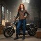 Milwaukee Leather MLL2508 Women's 'Dixie' Vintage Crazy Horse Brown and Black Leather Motorcycle Rider Jacket