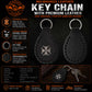 Milwaukee Leather Black Iron Cross Pewter Emblem Key Chain - MLA9518
