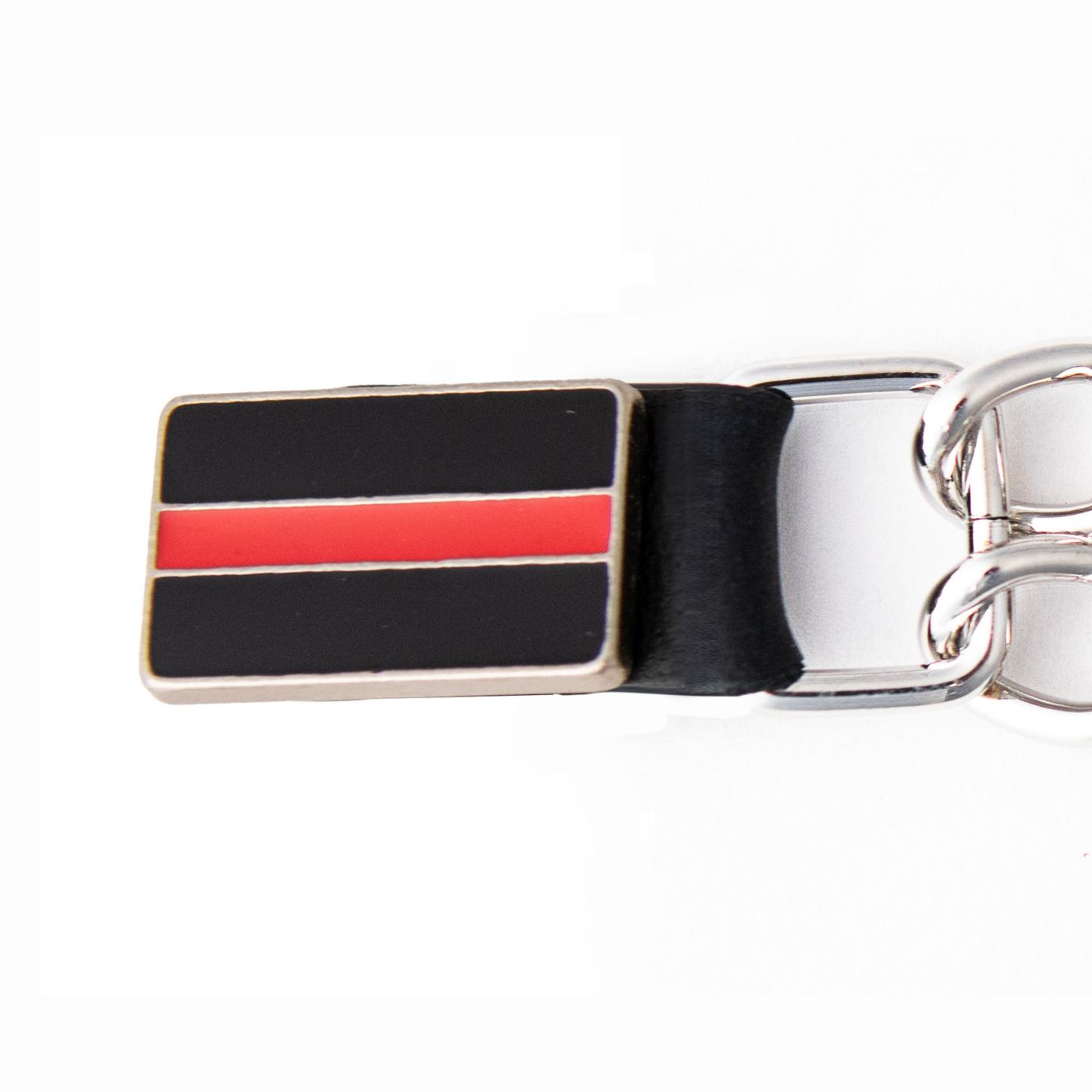 Milwaukee Leather Thin Red Line Medallion Vest Extender - Double Chrome Chains Genuine Leather 6.5" Extension MLA1028-Single