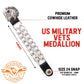 Milwaukee Leather US Military Vet Medallion Vest Extender - Double Chrome Chains Genuine Leather 6.5" Extension MLA1023-Single