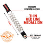 Milwaukee Leather Thin Red Line Medallion Vest Extender - Double Chrome Chains Genuine Leather 6.5" Extension 4-PCS MLA6028SET