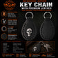 Milwaukee Leather Black Skull Head Pewter Emblem Key Chain - MLA9505