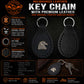 Milwaukee Leather Eagle Head Pewter Emblem Black Key Chain - MLA9506
