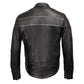 Milwaukee Leather USA MADE MLJKM5003 Men's Black Echo Premium Leather Motorcycle Jacket with Reflective Piping