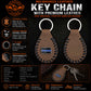 Milwaukee Leather Black -Thin Blue Line Pewter Emblem Key Chain - MLA9524
