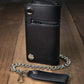 Milwaukee Leather MLW7882 Men's 6” Black Leather Biker Wallet w/ Outer Pocket - Bi-Fold Anti-Theft Stainless Steel Chain