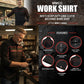 MMCC Men's Octane Long Sleeve Mechanic Shirt - Black with Red Stripe - 50-50 Cotton Poly - MMCC16002