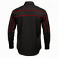MMCC Men's Octane Long Sleeve Mechanic Shirt - Black with Red Stripe - 50-50 Cotton Poly - MMCC16002