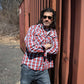 Milwaukee Leather MNG11638 Men's Red and Blue with White Long Sleeve Cotton Flannel Shirt