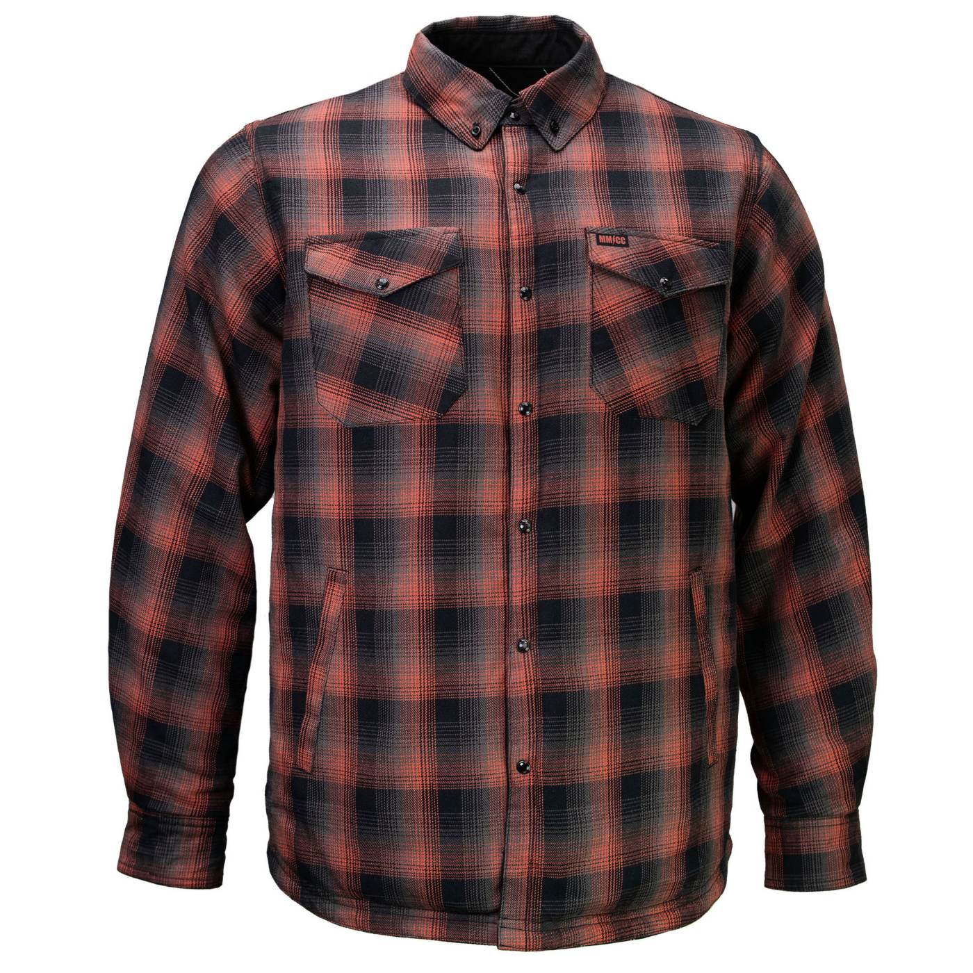 MMCC Men's 'Outlaw' Reversible Flannel Shirt - 100% Cotton Snap Front Plaid w/ Chest and Hand Pockets - MNG11800