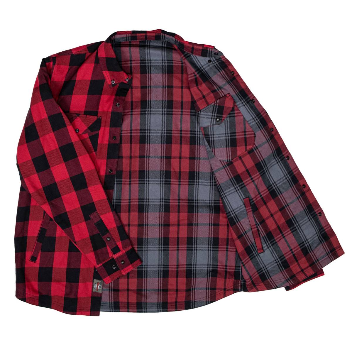 MMCC Men's Ricochet Reversible Flannel Shirt - 100% Cotton Snap Front Plaid w/ Chest and Hand Pockets - MNG11803