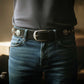 Milwaukee Leather MP7108 Men's Don't Thread On Me Black Leather Belt w/ Interchangeable Buckle - 1.5 inches Wide
