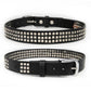 Milwaukee Leather Men's Black Triple-Row Studded Genuine Leather Belt - w/ Interchangeable Buckle - MP7144