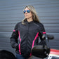 Milwaukee Leather MPL2794 Black and Pink Mesh/Textile Armored Motorcycle Racer Jacket for Women - All Season Jackets