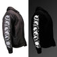 Milwaukee Leather Men's Bare Bones Black Reflective Skull CE Armored Riding Hoodie, Shoulder and Elbow Armor - MPM1797