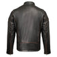 Milwaukee Leather Men’s Copperline Black Leather Moto Café Racer Jacket, Stand Collar, 6 Pockets - SFM1816