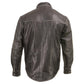 Milwaukee Leather MLM1612 Men's Distressed Grey Casual Biker Rider Leather Shirt w/ Vintage 5 Cent Buffalo Buttons