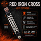Milwaukee Leather 1-PC Vest Extender Red Iron Cross, Double Chrome Chains - 4-Inch - MLA1029-SINGLE