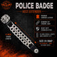 Milwaukee Leather 1-PC Vest Extender Police Badge, Double Chrome Chains - 4-Inch - MLA1032-SINGLE