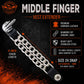 Milwaukee Leather 1-PC Vest Extender Middle Finger, Double Chrome Chains - 4-Inch - MLA1033-SINGLE