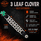 Milwaukee Leather 1-PC Vest Extender 3 Leaf Clover, Double Chrome Chains - 4-Inch - MLA1035-SINGLE