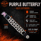 Milwaukee Leather 1-PC Vest Extender Purple Butterfly, Double Chrome Chains - 4-Inch - MLA1037-SINGLE