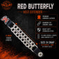 Milwaukee Leather 1-PC Vest Extender Red Butterfly, Double Chrome Chains - 4-Inch - MLA1038-SINGLE