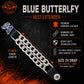 Milwaukee Leather 1-PC Vest Extender Blue Butterfly, Double Chrome Chains - 4-Inch - MLA1039-SINGLE