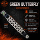 Milwaukee Leather 1-PC Vest Extender Green Butterfly, Double Chrome Chains - 4-Inch - MLA1040-SINGLE