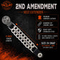 Milwaukee Leather 1-PC Vest Extender 2nd Amendment, Double Chrome Chains - 4-Inch - MLA1047-SINGLE