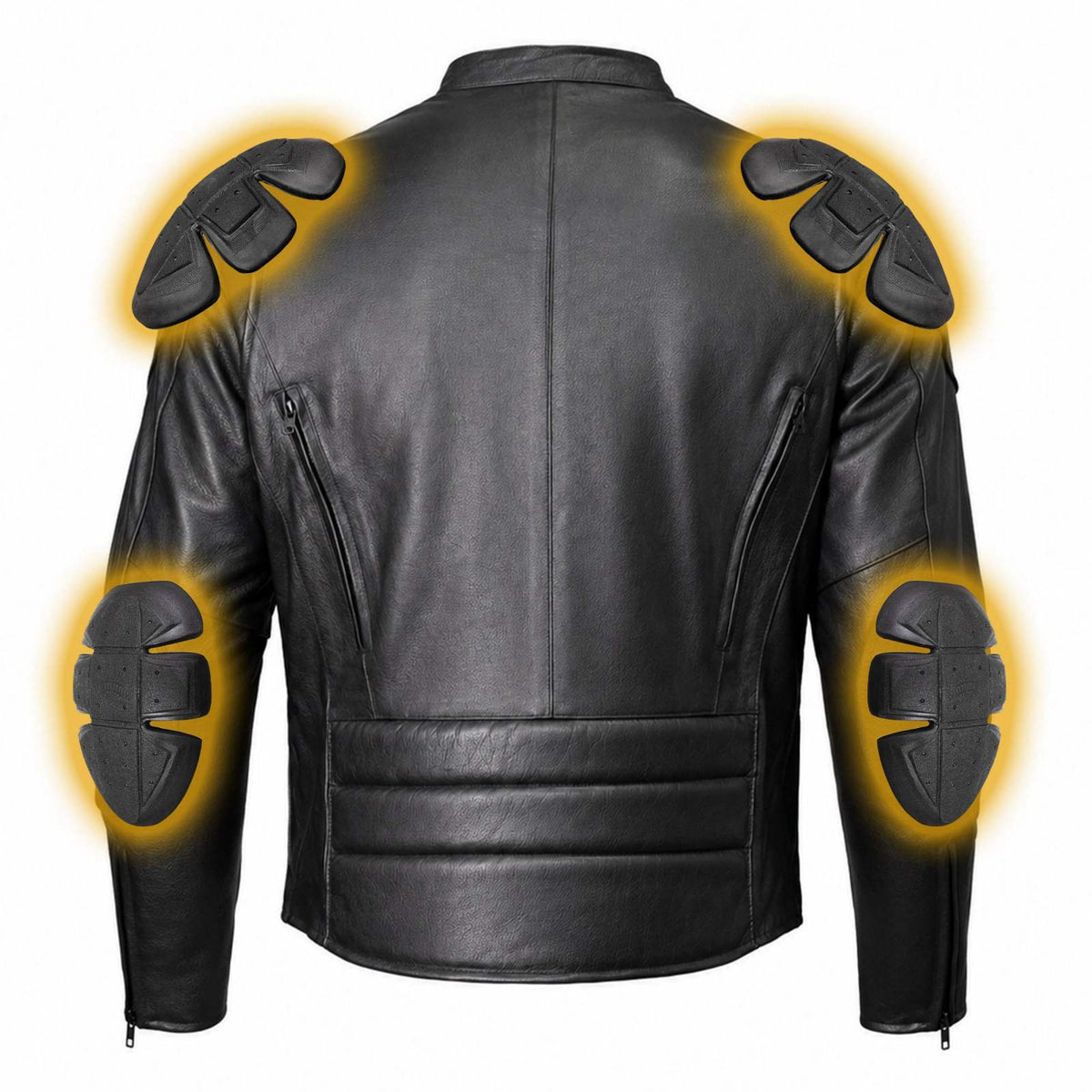Milwaukee Leather Men's Premium Black Leather Motorcycle Riders Jacket with CE Armor Protection - LKM17003
