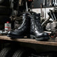 Milwaukee Motorcycle Clothing Co. MB440 Men's Throttle Extra Wide 6" Black Dual-Zip Leather Motorcycle Boots