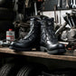 MMCC MB440 Men's Throttle Black Leather Biker Boots - Riding Footwear