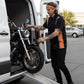 Milwaukee Motorcycle Clothing Co. Men’s Blk/Orange Mechanic Work Shirt – w / Reflective Strip, Rider‑Built MDM11610