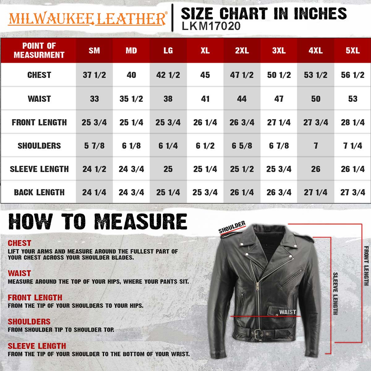 Milwaukee Leather Men's Classic Armored Black Leather Motorcycle Jacket w/ CE Armor - LKM17020