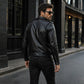 Milwaukee Leather Men's Classic Armored Black Leather Motorcycle Jacket w/ CE Armor - LKM17020